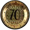 SANTEX 6789-70, Sachet de 10 Assiettes Âge étincelant métal 70 Ans