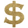 Sachet de 6 grands Confettis Dollar Casino pailletés Or