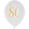 Santex Ballons - Joyeux Anniversaire - 80 ans - Blanc/or - Gonflables - 23 cm
