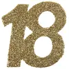 Sachet de 6 Grands confettis anniversaire, OR pailleté 18 ans