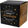 SANTEX Tirelire Joyeux Anniversaire étincelant, Noir/Or