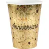 SANTEX Gobelets en carton x 10 - Anniversaire étincelant Or