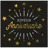 SANTEX 10 SERVIETTES ANNIVERSAIRE HOLOGRAPHIQUE 33CM NOIR