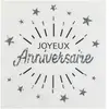 RueDeLaFete Serviettes en papier x 20 - Anniversaire étincelant Argent aille Unique