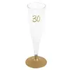 Santex mariage Sachet de 6 Flûtes Pied Or âge 30 Ans