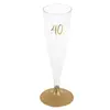 Santex mariage Sachet de 6 Flûtes Pied Or âge 40 Ans