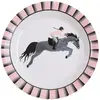 Santex Assiette cheval équitation rose et noir x10