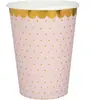 Santex 10 gobelets carton à pois or chic 27cl rose - chalayer 000682900000005