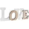 Santex CENTRE DE TABLE LETTRES LOVE BOIS 14X1.2X6CM BLANC Blanc