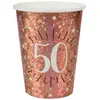 Sachet de 10 Gobelets âge étincelant métal 50 ans Rose Gold