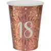SANTEX Gobelet anniversaire 18 ans rose gold élégant (x10) REF/7349 Matière carton