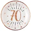 Sachet de 10 Assiettes âge étincelant métal 70 ans Rose Gold