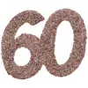 Sachet de 6 Grands confettis anniversaire, Rose Gold pailleté 60 ans