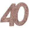 Sachet de 6 Grands confettis anniversaire, Rose Gold pailleté 40 ans