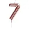Bougie ROSE GOLD, chiffre 7 rose gold