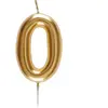 Santex mariage Bougie dorée avec chiffre 0 pour décoration gâteau anniversaire (x1) REF/6933