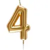Santex mariage Bougie dorée avec chiffre 4 pour décoration gâteau anniversaire (x1) REF/6933