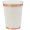 Lot de 10 Gobelets Pois brillants 25cl, Blanc