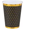 Lot de 10 Gobelets Pois dorés 25cl, Noir