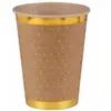 Lot de 10 Gobelets Pois dorés 25cl, Kraft