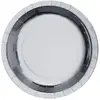 SANTEX Grande assiette métallisée argentée de 26cm en carton (x10) REF/7169