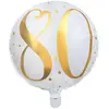 Sachet de 1 ballon Alu blanc âge 80 ans