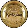 Sachet de 10 Assiettes HAPPY BIRTHDAY Etincelant métal, Or