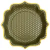 Sachet de 10 assiettes pois dorés, vert Sauge