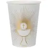 Santex 10 GOBELETS COMMUNION CARTON 7.8X9.7CM BLANC OR