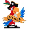 Santex CENTRE DE TABLE BOIS COCO LE PIRATE 15X4X20CM