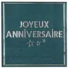 Sachet de 10 serviettes anniversaire Star d'un jour Bleu canard/Argent