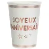 Lot de 10 Gobelets anniversaire Star d'un jour Blanc/Rose Gold