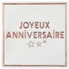 Sachet de 10 serviettes anniversaire Star d'un jour Blanc/Rose Gold