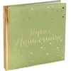 SANTEX 1 Livre d'or Joyeux Anniversaire vert Olive/Sauge et doré or métallique REF/5664