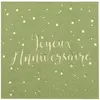 RueDeLaFete Serviettes en papier x 20 - Joyeux Anniversaire - Sauge