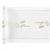 SANTEX 1 Chemin de table élégant Baptême blanc et doré or métallisé 29cm x 3m REF/8008