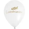 6 BALLONS COMMUNION LATEX 30CM BLANC OR