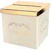SANTEX 1 Tirelire urne mariage élégante feuillage Baroque 20cm Beige/Ivoire et doré or métallique REF/8326
