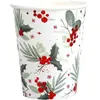 RueDeLaFete Lot de 10 Gobelets en carton avec décoration Houx de Noël rouge 27cl