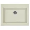 STRADOUR Evier cuisine a encastrer 1 bac sans egouttoir Hexo - Resine - 66 x 50 cm - Blanc