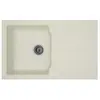 STRADOUR Evier cuisine a encastrer 1 bac + 1 égouttoir Aloa - Résine - 81 x 50 cm - Blanc