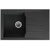 STRADOUR Evier cuisine a encastrer 1 bac + 1 egouttoir Alineo - Composite MMC - 81 x 50 cm - Noir