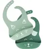 Babymoov Lot de 2 bavoirs en silicone BIB'ISY, avec poche ventrale