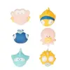 Badabulle Lot de 6 jouets de bain Gicleurs Rigolos Splash, Dès la naissance