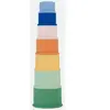 BADABULLE Lot de 7 Tasses empilables numérotées - Jouets de bain en silicone souple