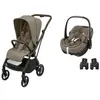MAXI COSI - Poussette DUO Leona 2 + Pebble 360 Pro 2 TWILLIC TRUFFLE