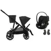 CYBEX - Poussette Duo GAZELLE S Noire Moon Black +  CLOUD G i-Size Magic Black