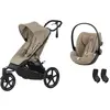 Poussette duo CYBEX Avi Spin Almond Beige avec siège auto Cloud G i Si...