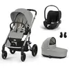 CYBEX - POUSSETTE TRIO Balios S Lux SLV + Nacelle Stone Grey + Cloud T...
