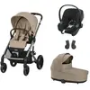 CYBEX - POUSSETTE TRIO Balios S Lux TPE Almond Beige + Aton B2 Black  + Nacelle Almond Beige